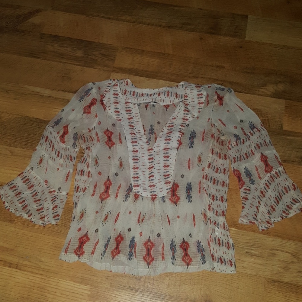 Lucky Brand. Size XS Boho Aztec Design Blouse